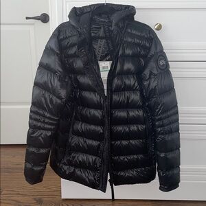 Mens Canada Goose Crofton Hoodie Black Label Puffer Jacket